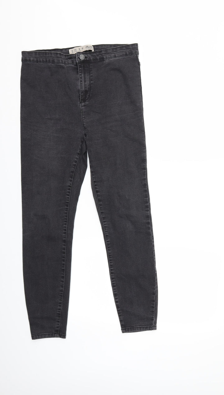 Denim & Co. Womens Grey Denim Skinny Jeans Size 14 L26 in