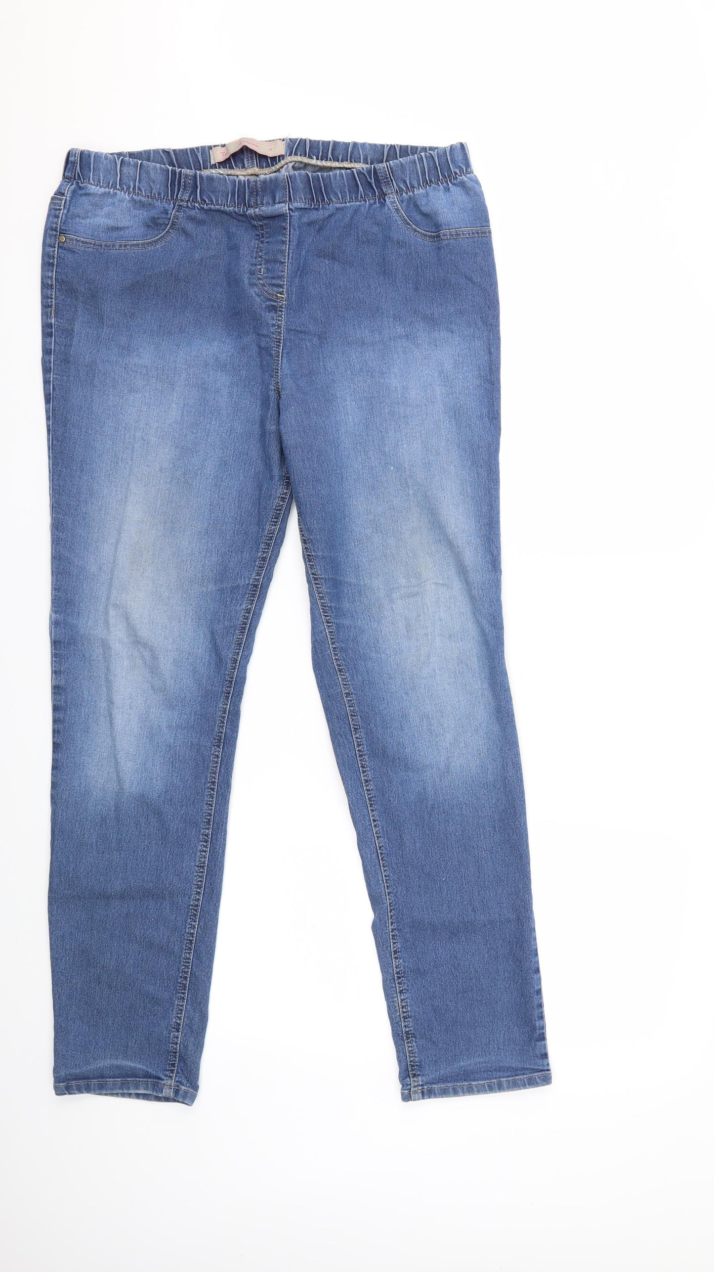 TU Womens Blue  Denim Jegging Jeans Size 18 L29 in