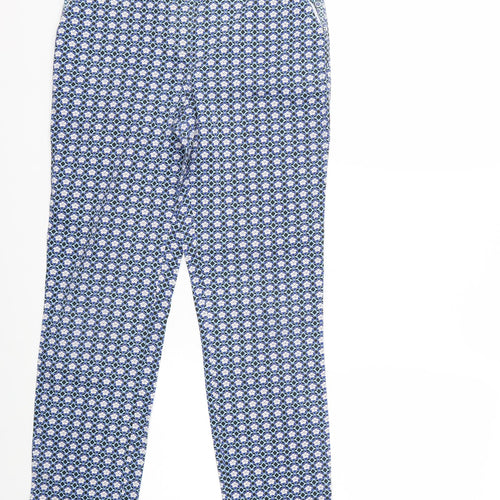 Topshop Womens Blue Geometric  Trousers  Size 10 L27 in