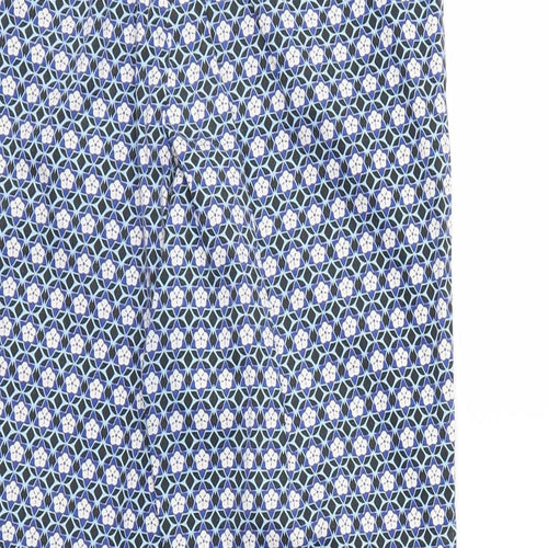 Topshop Womens Blue Geometric  Trousers  Size 10 L27 in
