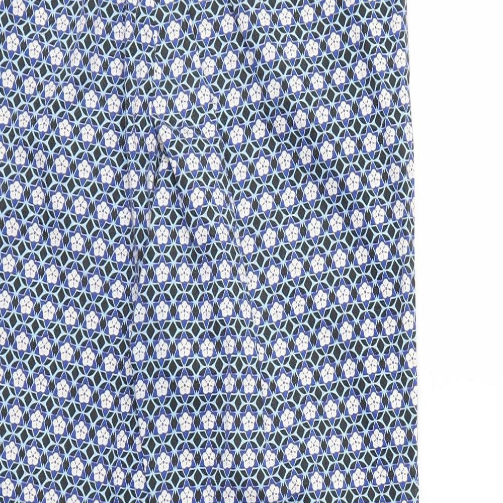 Topshop Womens Blue Geometric  Trousers  Size 10 L27 in