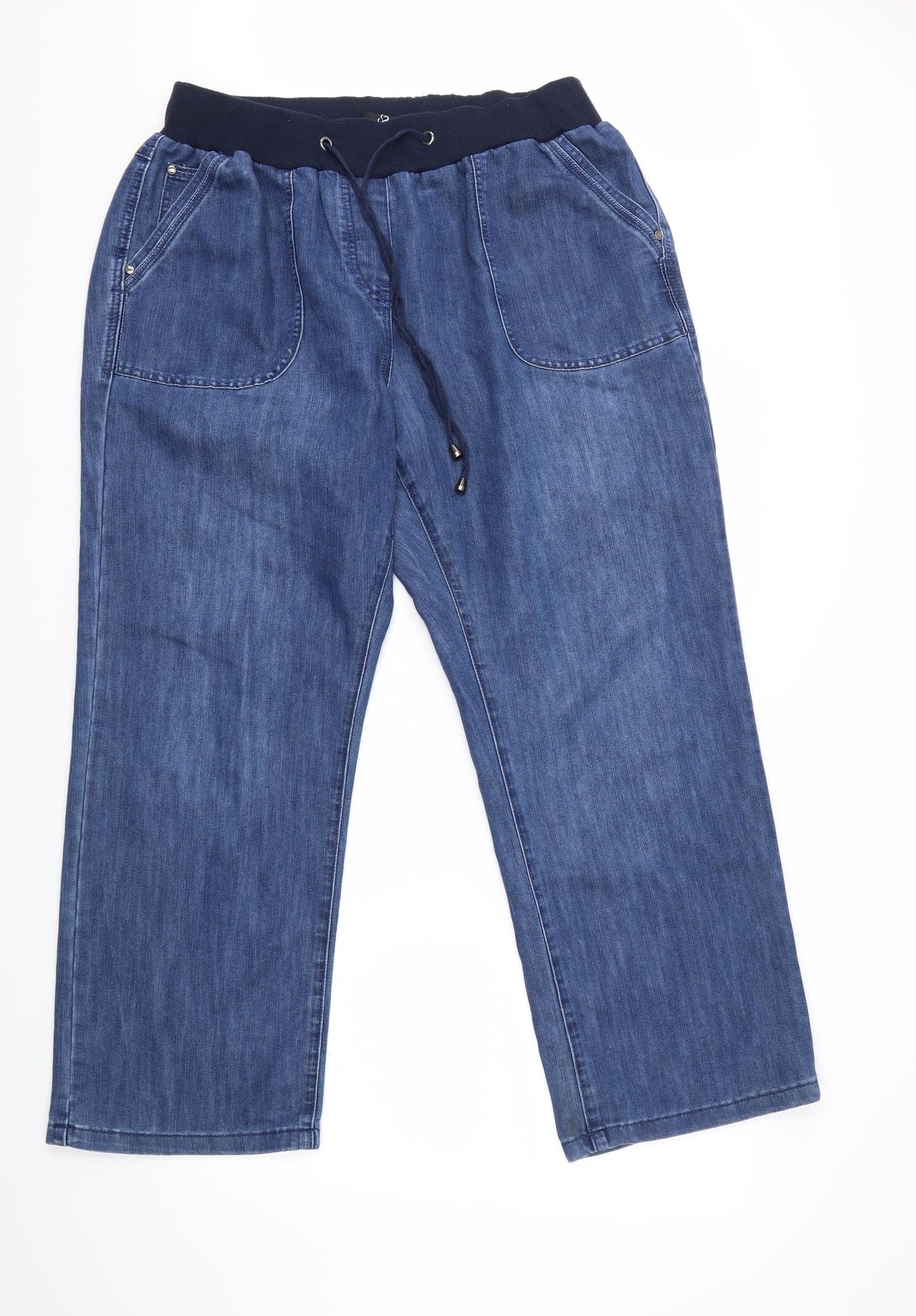 Preworn Womens Black  Denim Trousers  Size 18 L28 in