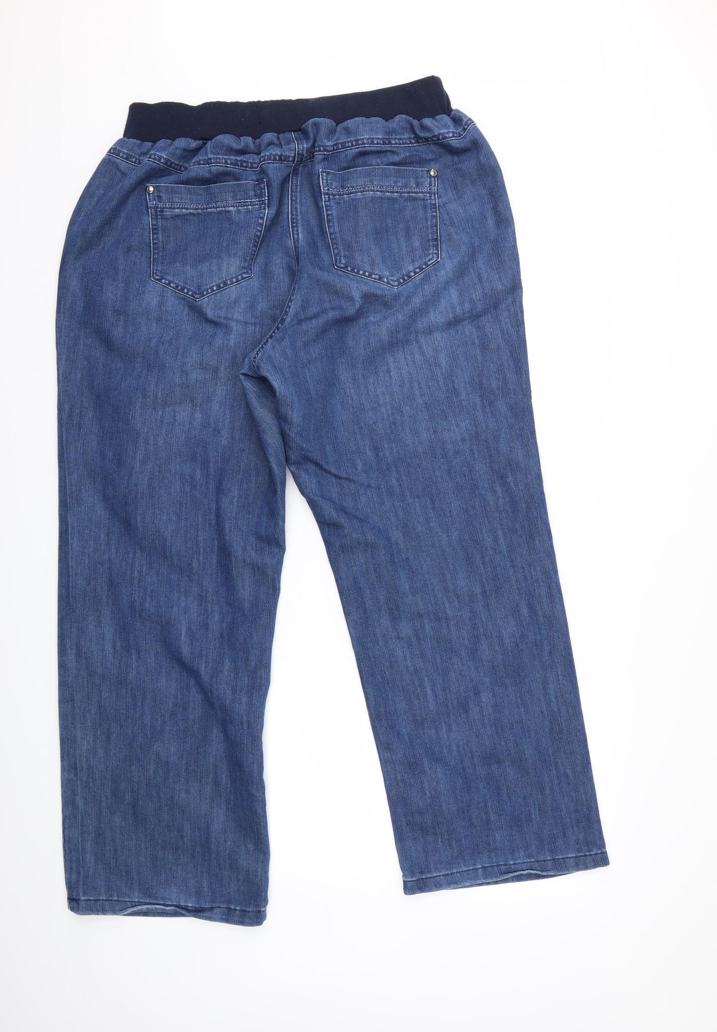 Preworn Womens Black  Denim Trousers  Size 18 L28 in