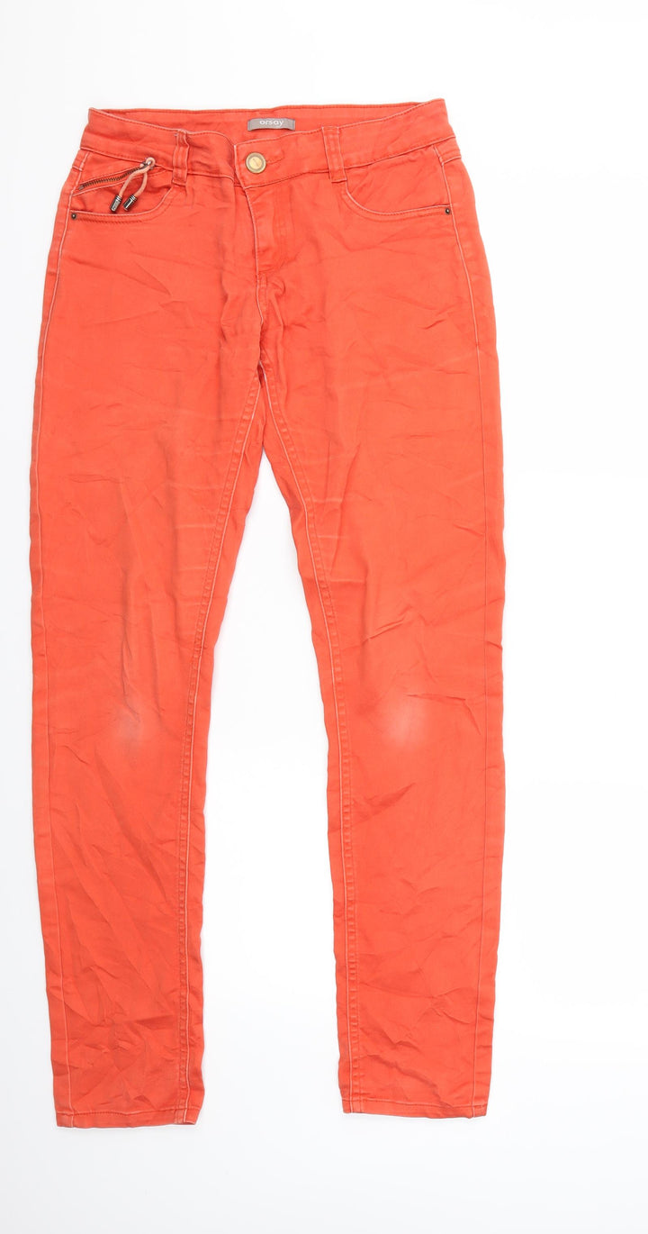 ORSAY Womens Orange Denim Straight Jeans Size 30 in L31 in