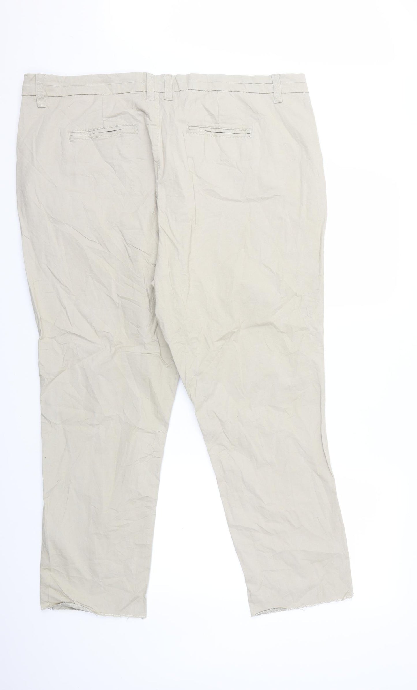 ELLAS Womens Beige   Chino Trousers Size 24 L29 in