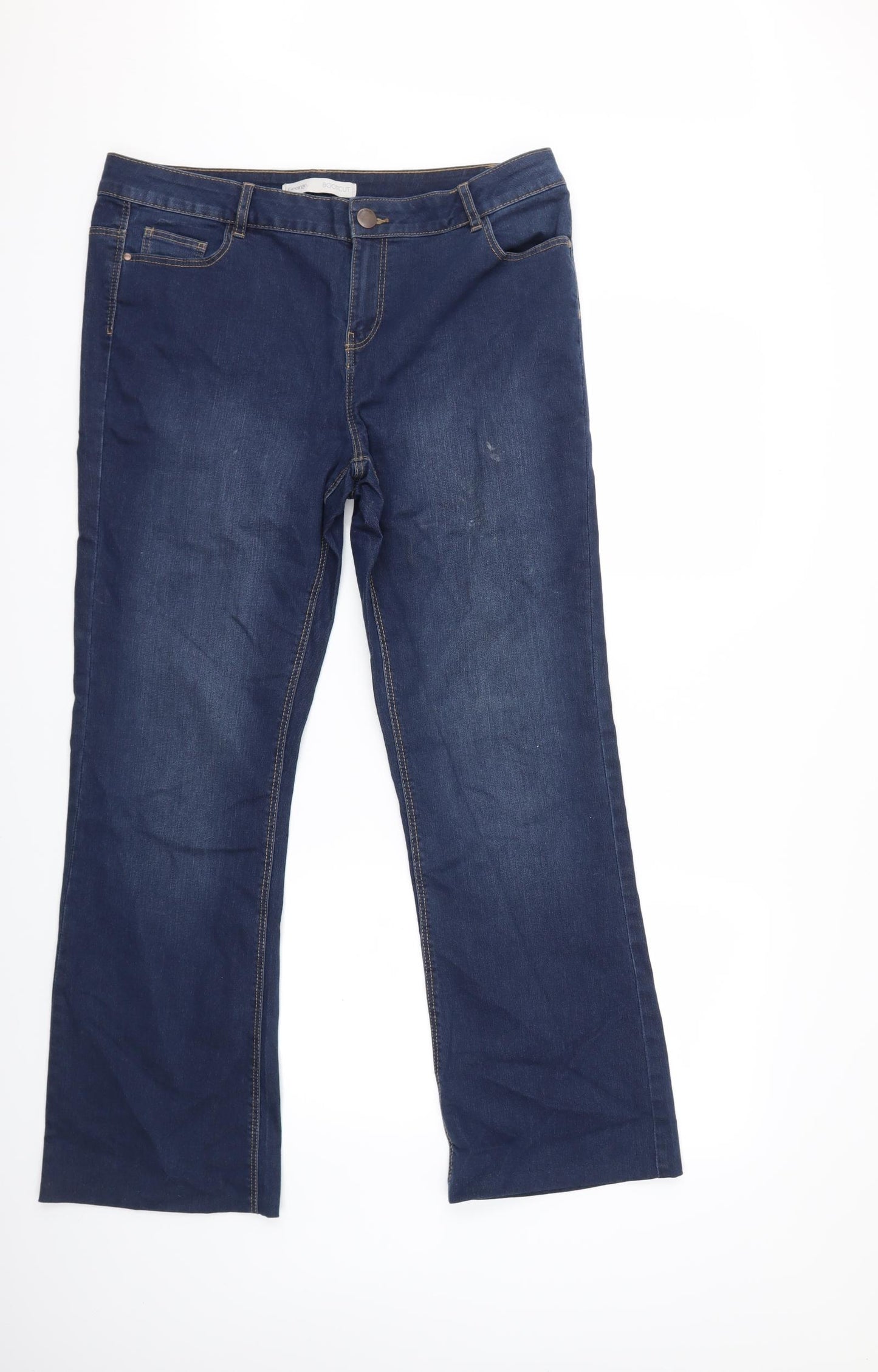 George Womens Blue  Denim Flared Jeans Size 16 L30 in