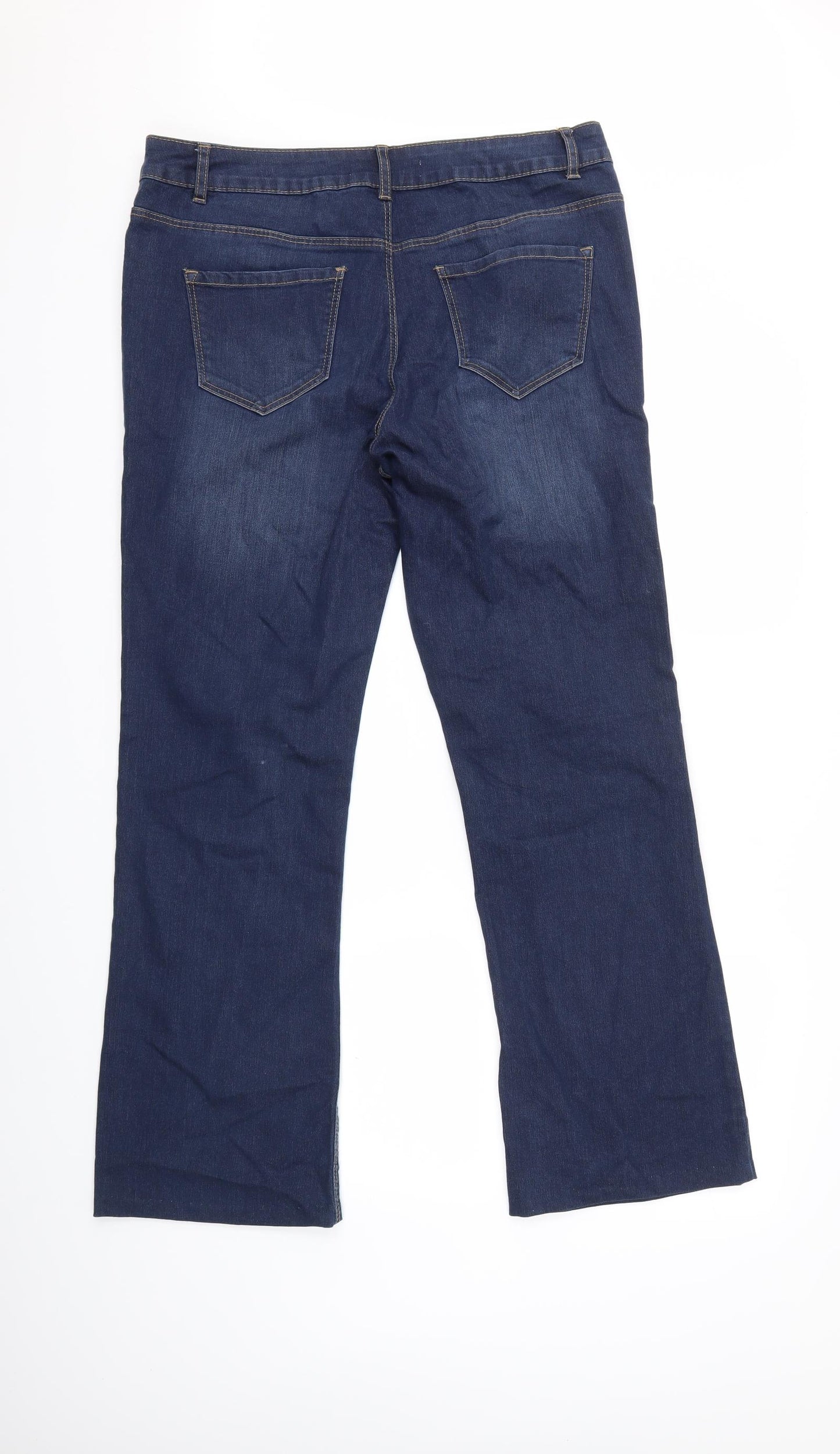 George Womens Blue  Denim Flared Jeans Size 16 L30 in