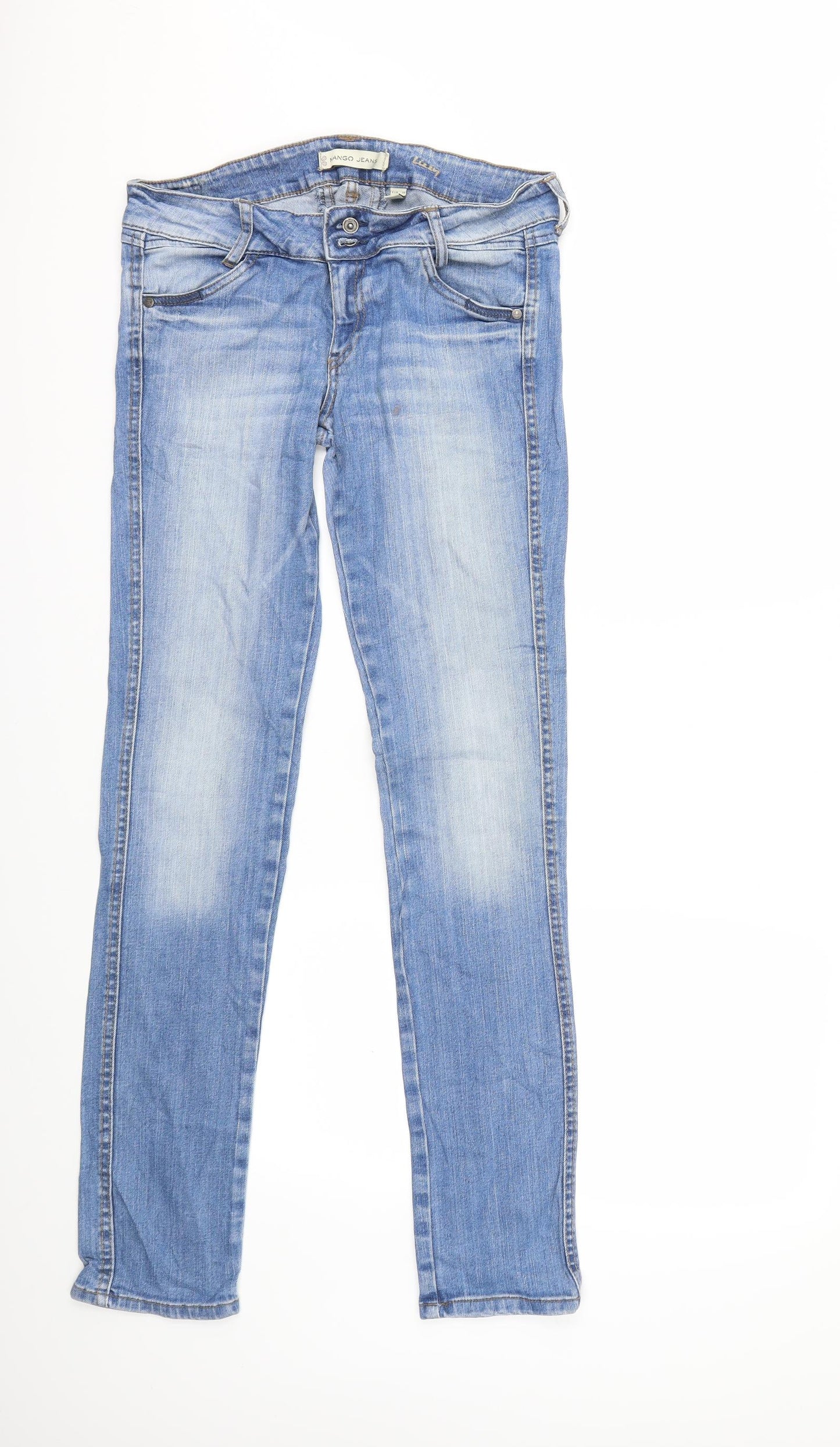 Mango Womens Blue  Denim Skinny Jeans Size 12 L31 in