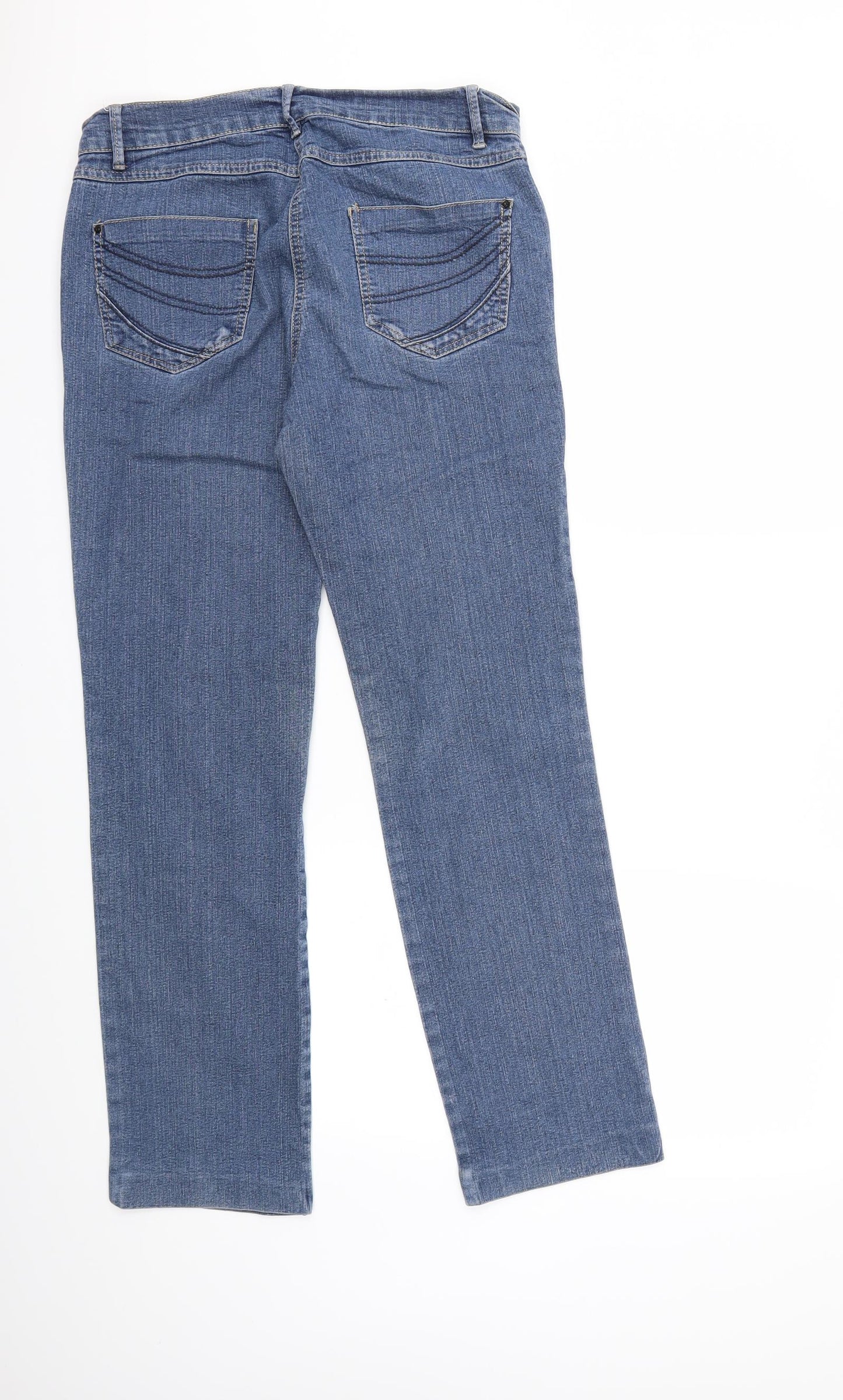 Marks and Spencer Womens Blue  Denim Straight Jeans Size 14 L28 in