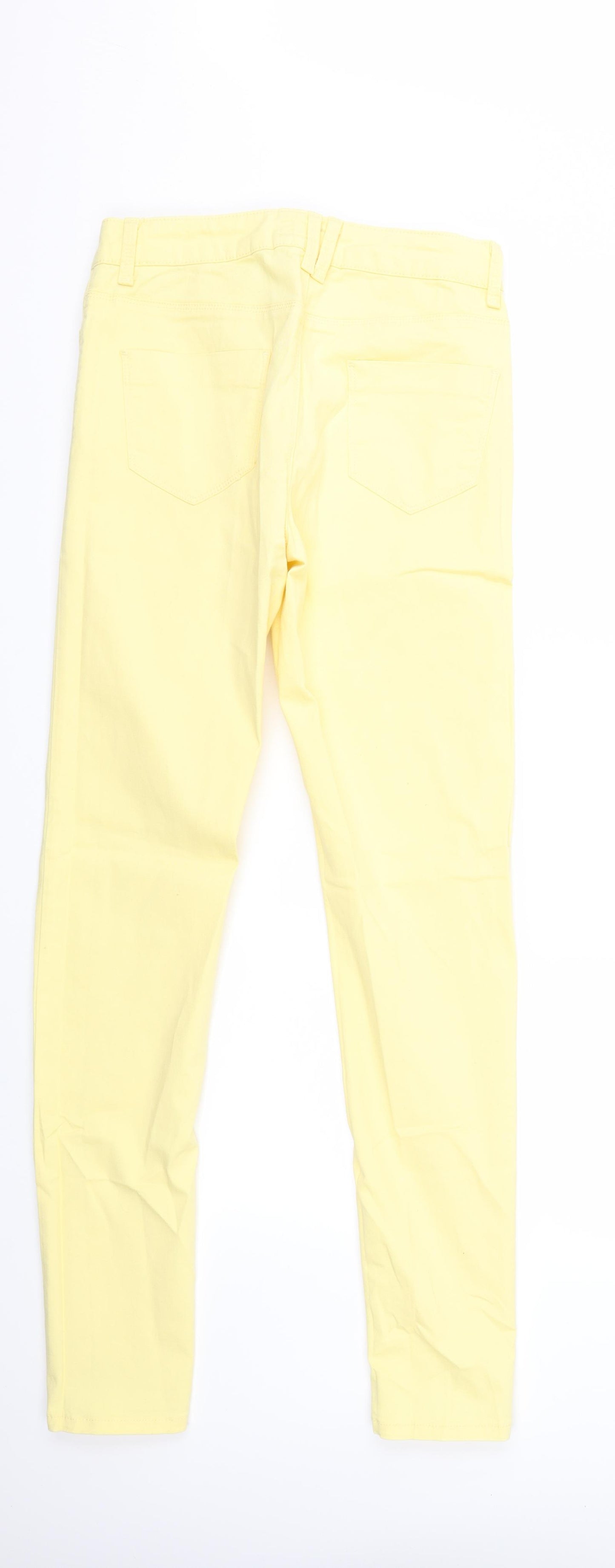 Marks and Spencer Womens Yellow  Denim Skinny Jeans Size 10 L31 in