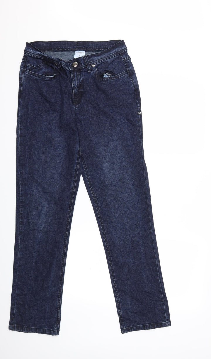 elle nov Womens Blue  Denim Straight Jeans Size 30 in L30 in