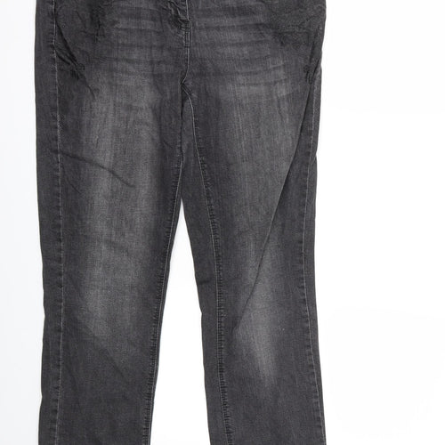 Blue Motion Womens Grey  Denim Straight Jeans Size 14 L30 in
