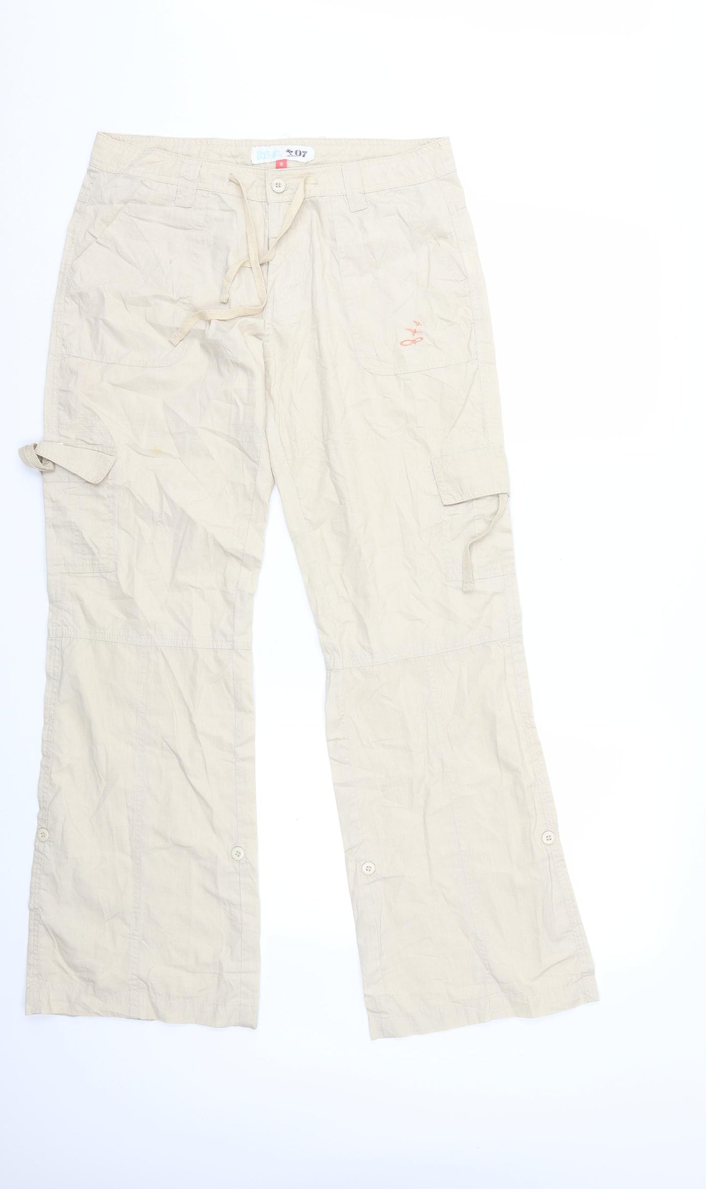 Ocean Pacific Womens Beige   Cargo Trousers Size 10 L30 in