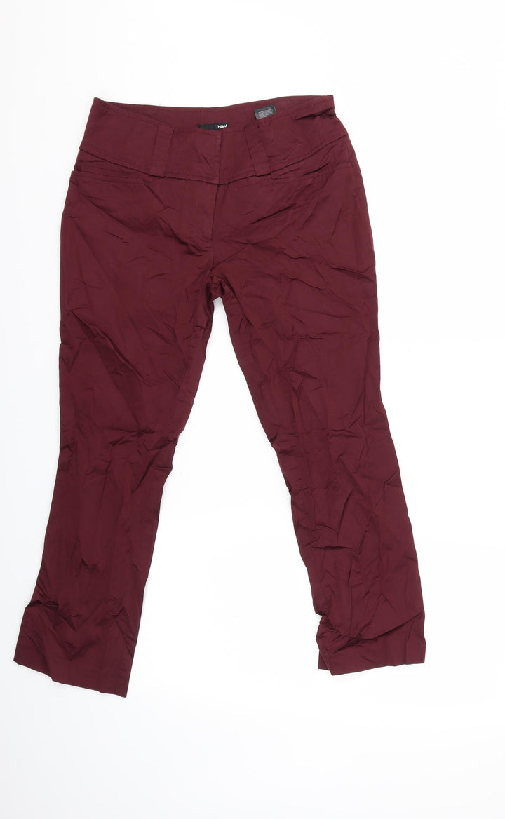 H&M Womens Red Trousers Size 10 L26 in