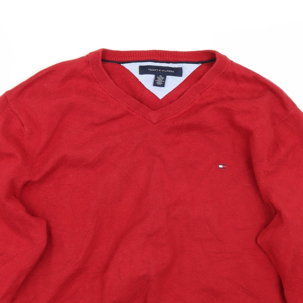 Tommy Hilfiger Mens Red   Pullover Jumper Size XL