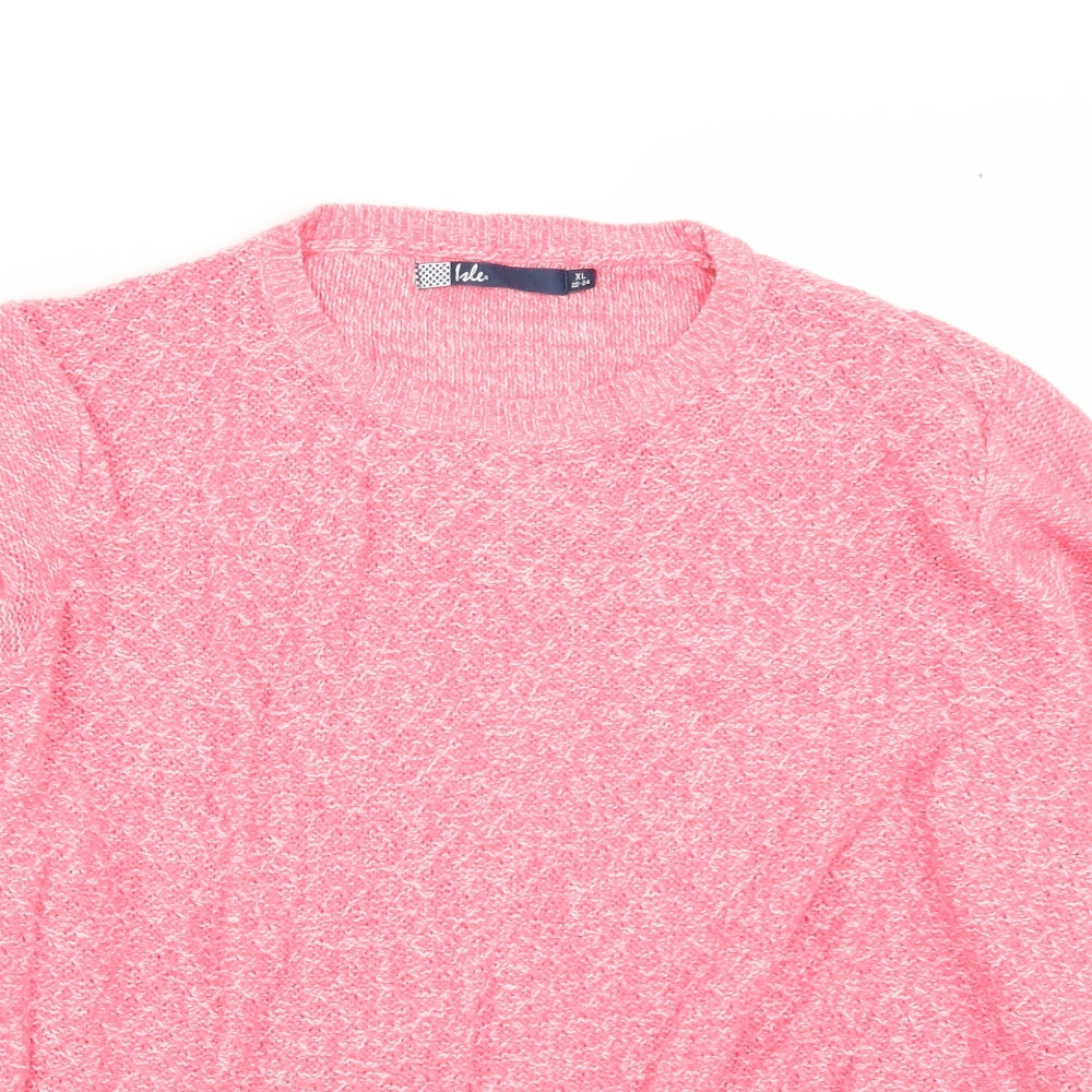 Isle Womens Pink   Pullover Jumper Size XL