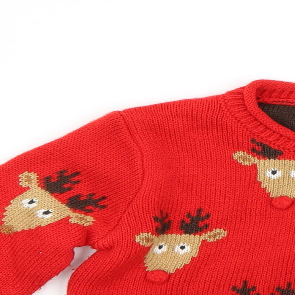 George Boys Red   Pullover Jumper Size 2 Years