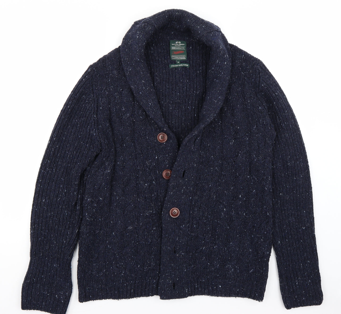 Racing green  Mens Blue   Cardigan Jumper Size M