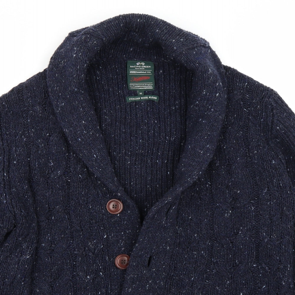 Racing green  Mens Blue   Cardigan Jumper Size M