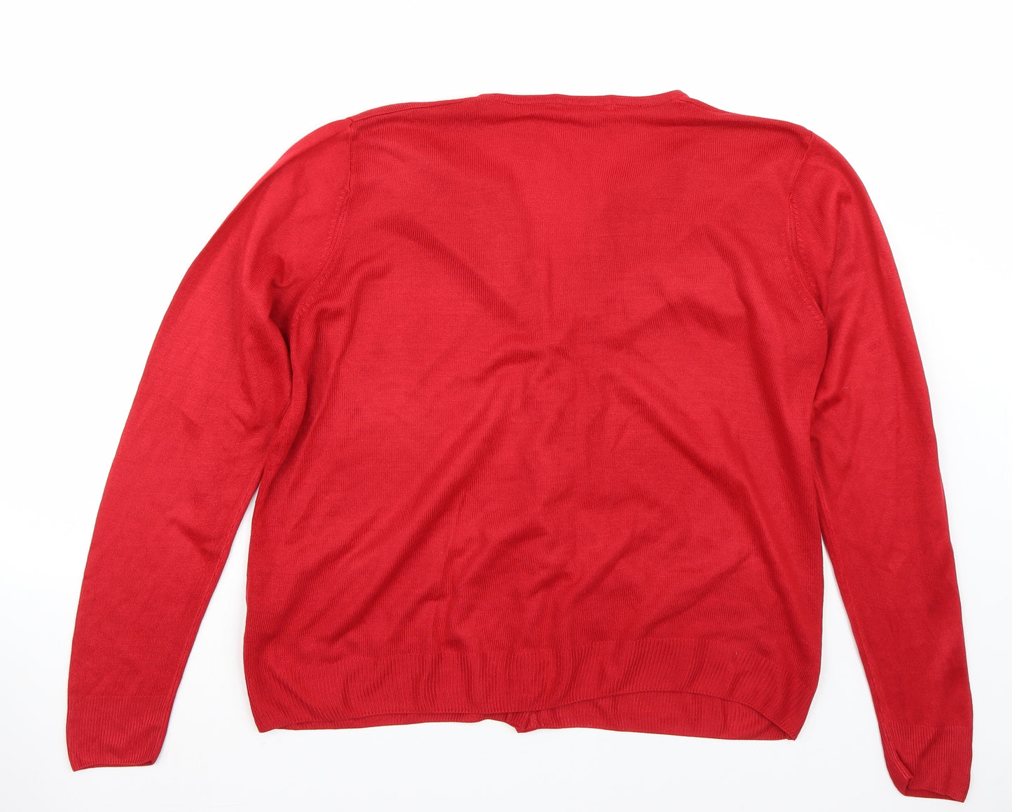 Marks and Spencer Womens Red   Cardigan Jumper Size 14