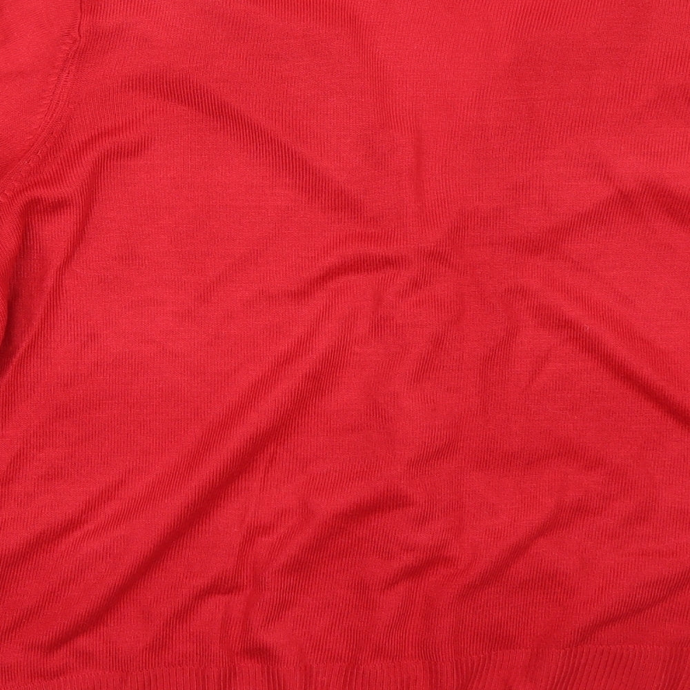 Marks and Spencer Womens Red   Cardigan Jumper Size 14
