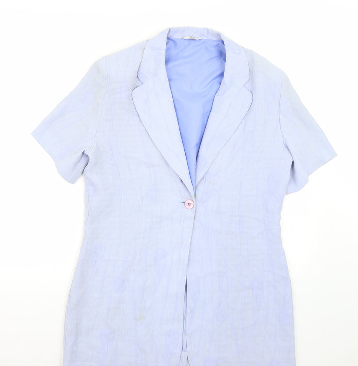 Klass Womens Blue Jacket Suit Jacket Size 16