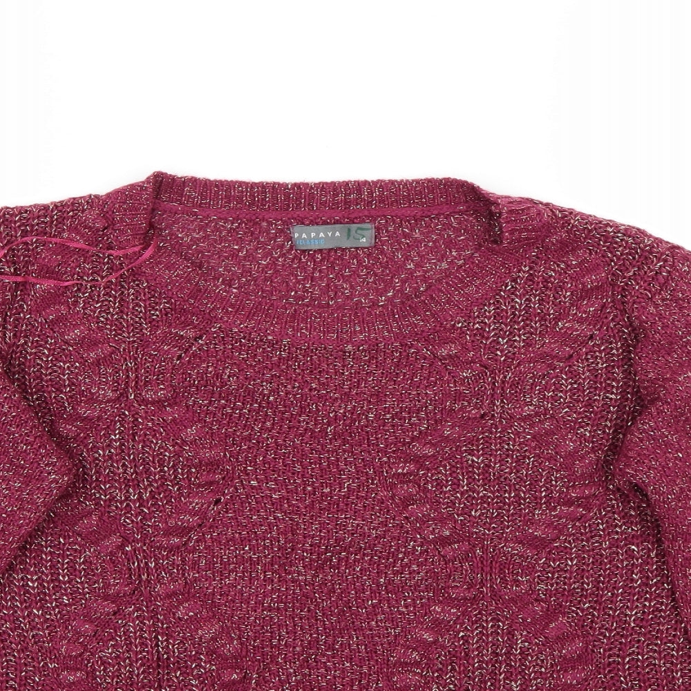 Papaya Womens Purple   Pullover Jumper Size 14