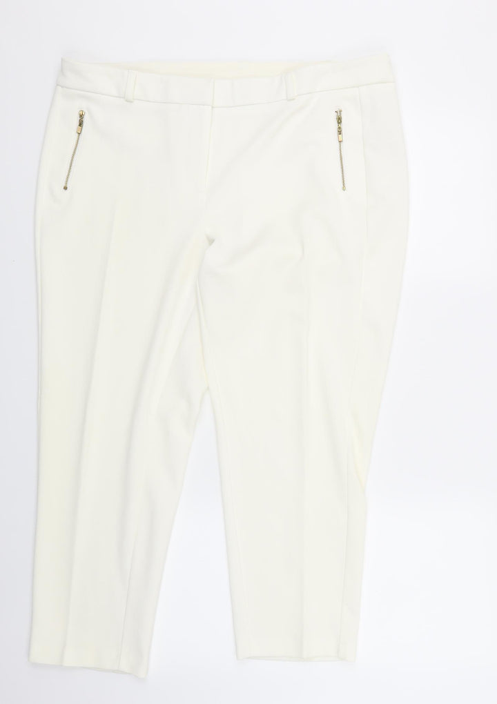 Dorothy Perkins Womens White Sweatpants Trousers Size 16