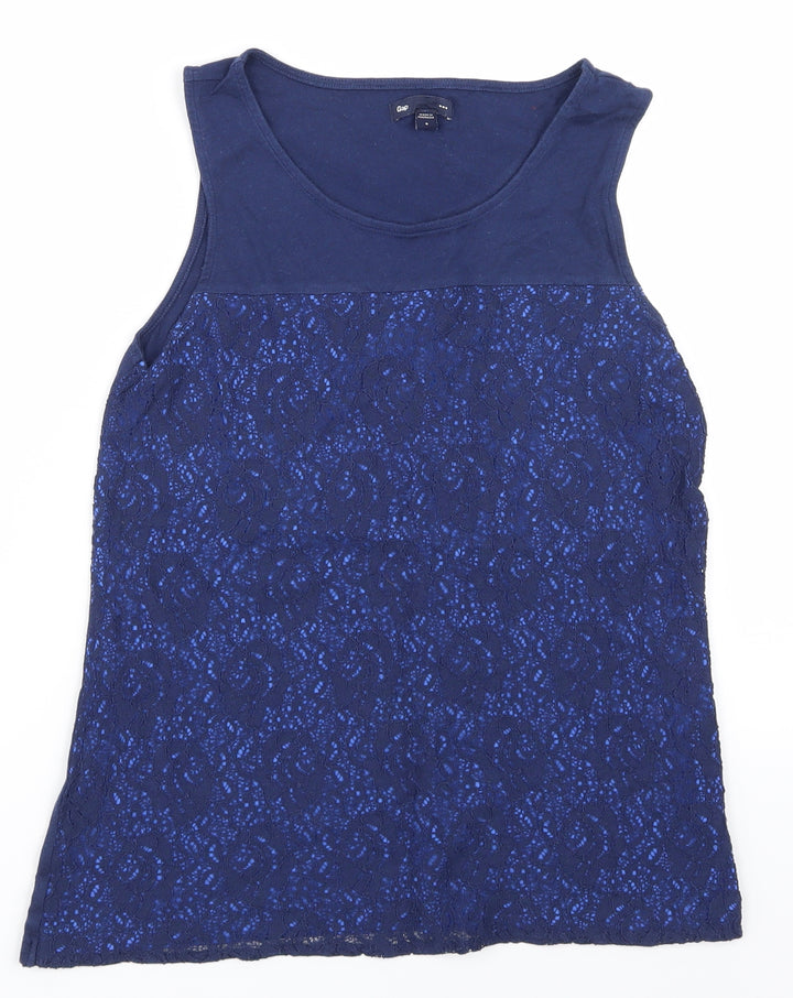 Gap Womens Blue Floral  Basic T-Shirt Size S