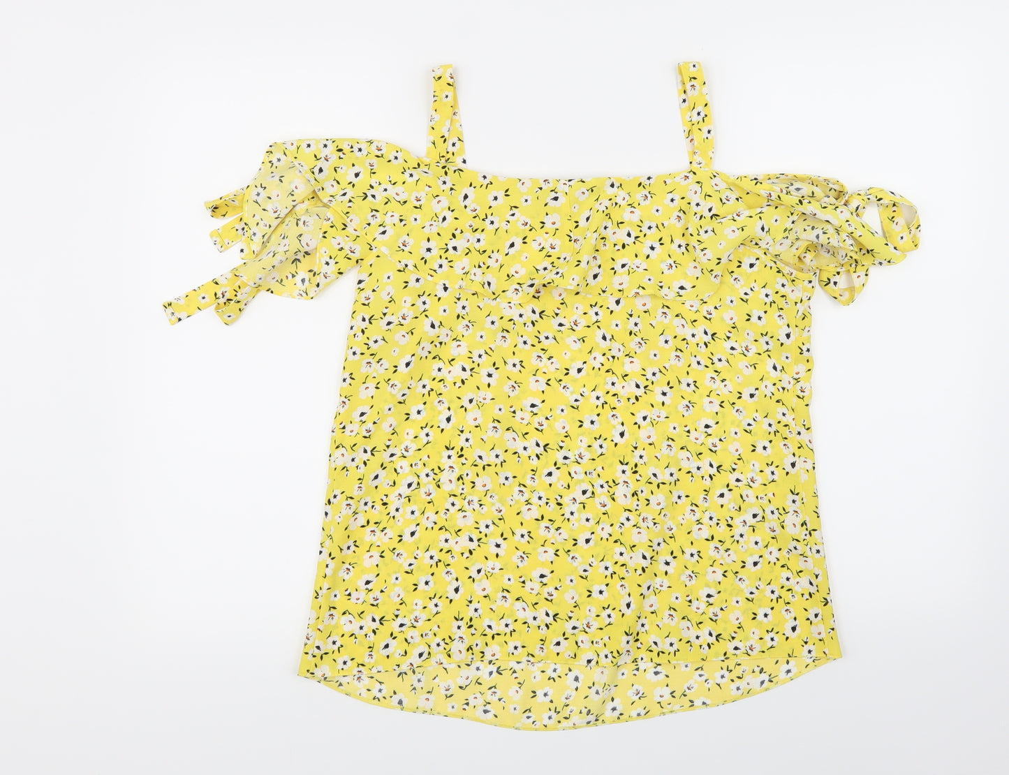 Bonmarché Womens White Floral  Basic Blouse Size 10