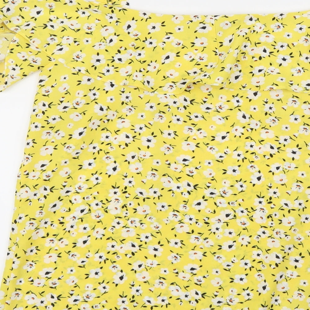 Bonmarché Womens White Floral  Basic Blouse Size 10