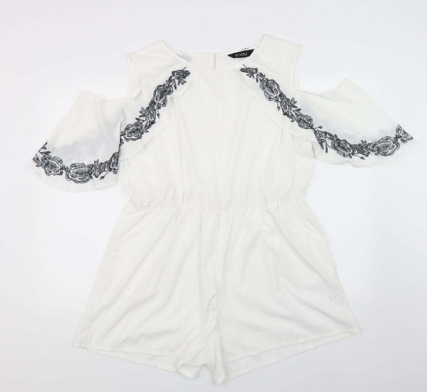 be you Womens White Floral  Playsuit One-Piece Size 16