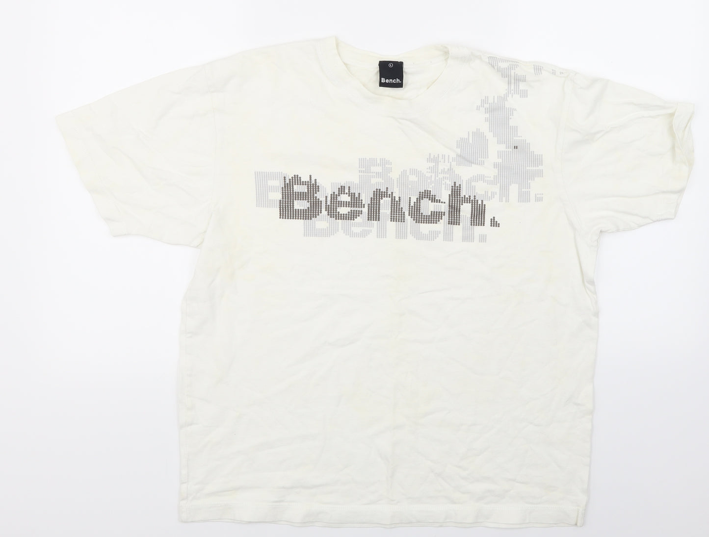 Bench Mens White    T-Shirt Size L