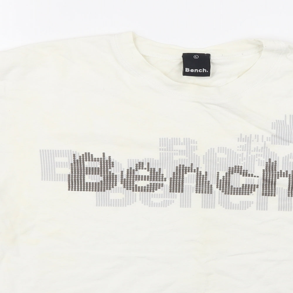 Bench Mens White    T-Shirt Size L