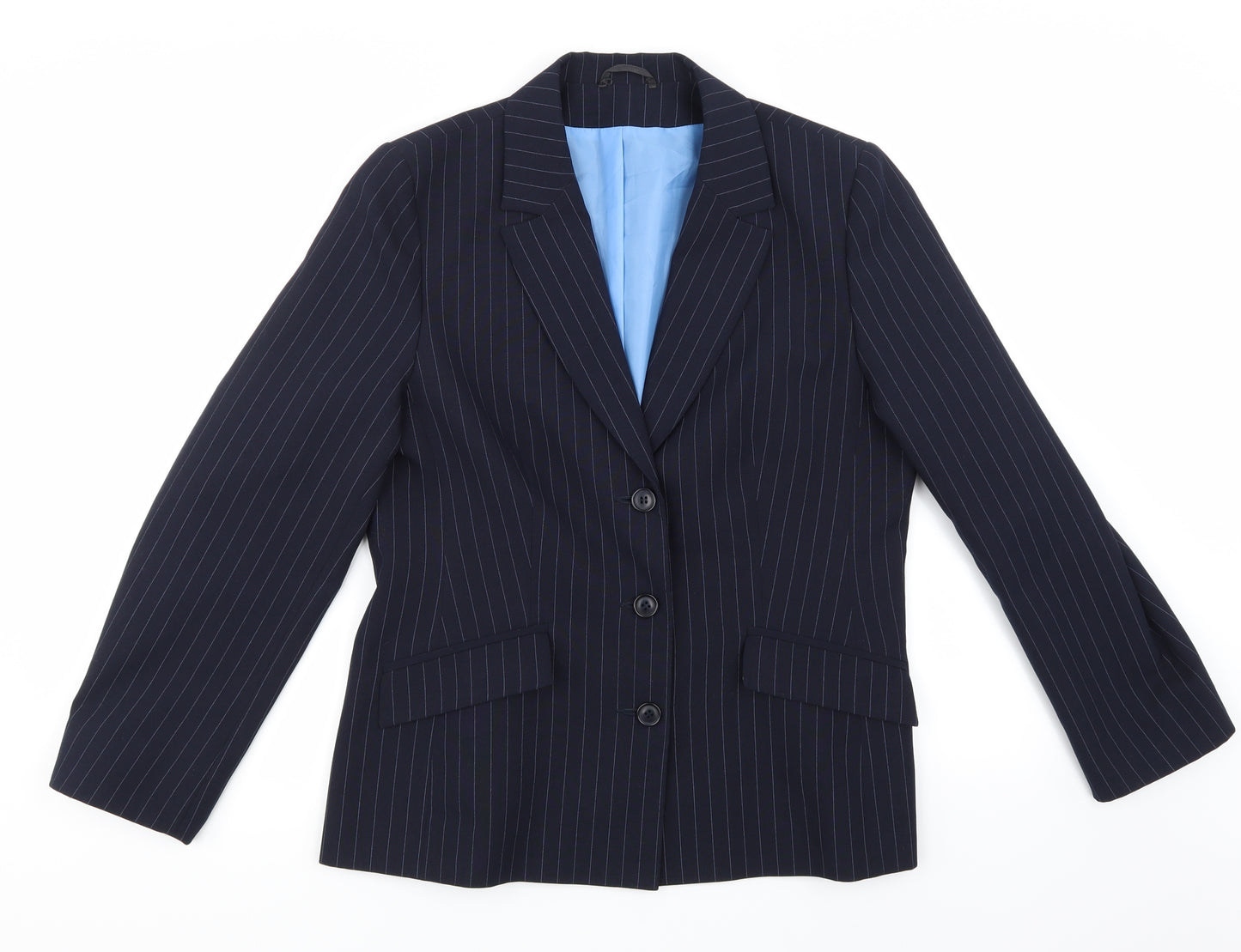 Dorothy Perkins Womens Blue Striped  Jacket Blazer Size 14