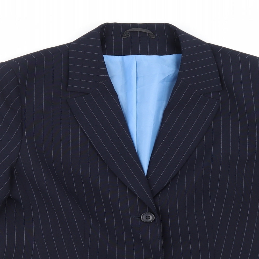 Dorothy Perkins Womens Blue Striped  Jacket Blazer Size 14