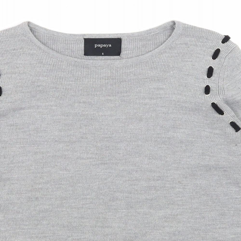 Papaya Womens Grey   Basic T-Shirt Size S