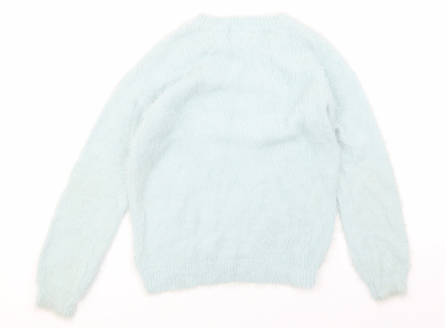 F&F Girls Blue Animal Print  Pullover Sweatshirt Size 9-10 Years