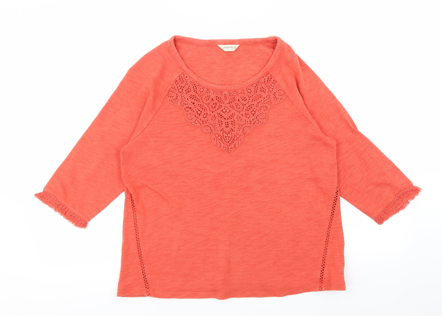 Indigo Womens Orange   Basic T-Shirt Size 12