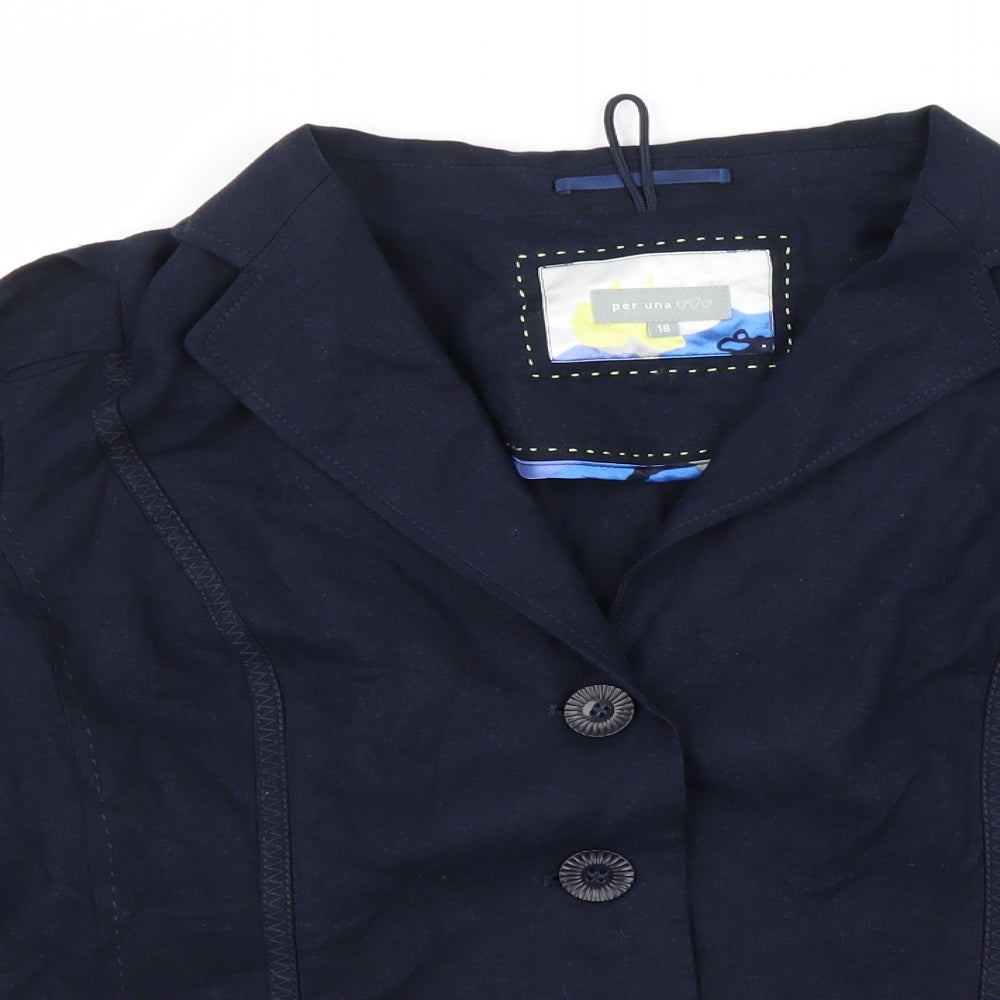 Per Una Womens Blue   Jacket Blazer Size 18