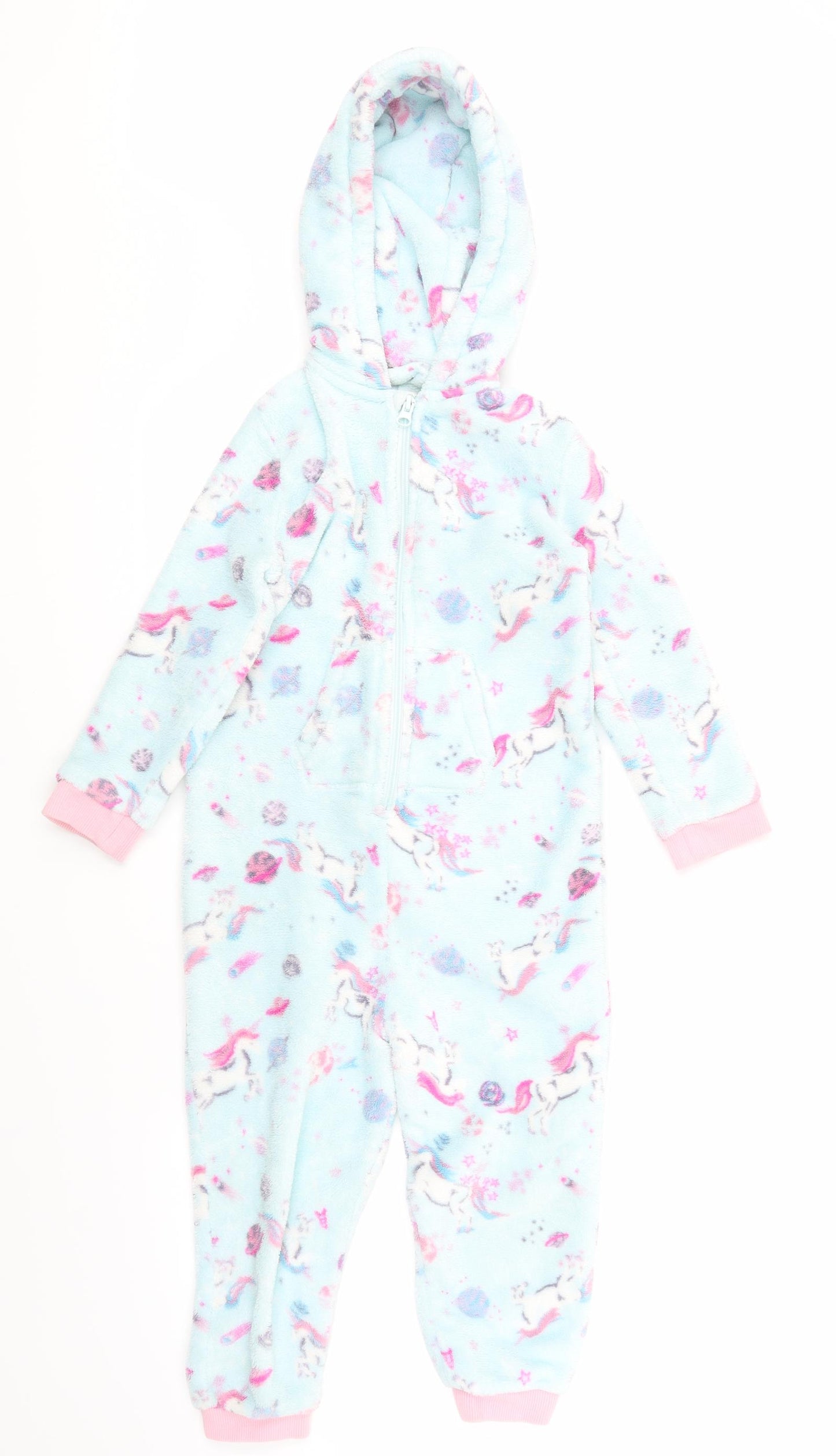 Monsoon Girls Blue Animal Print   One Piece Size 5-6 Years
