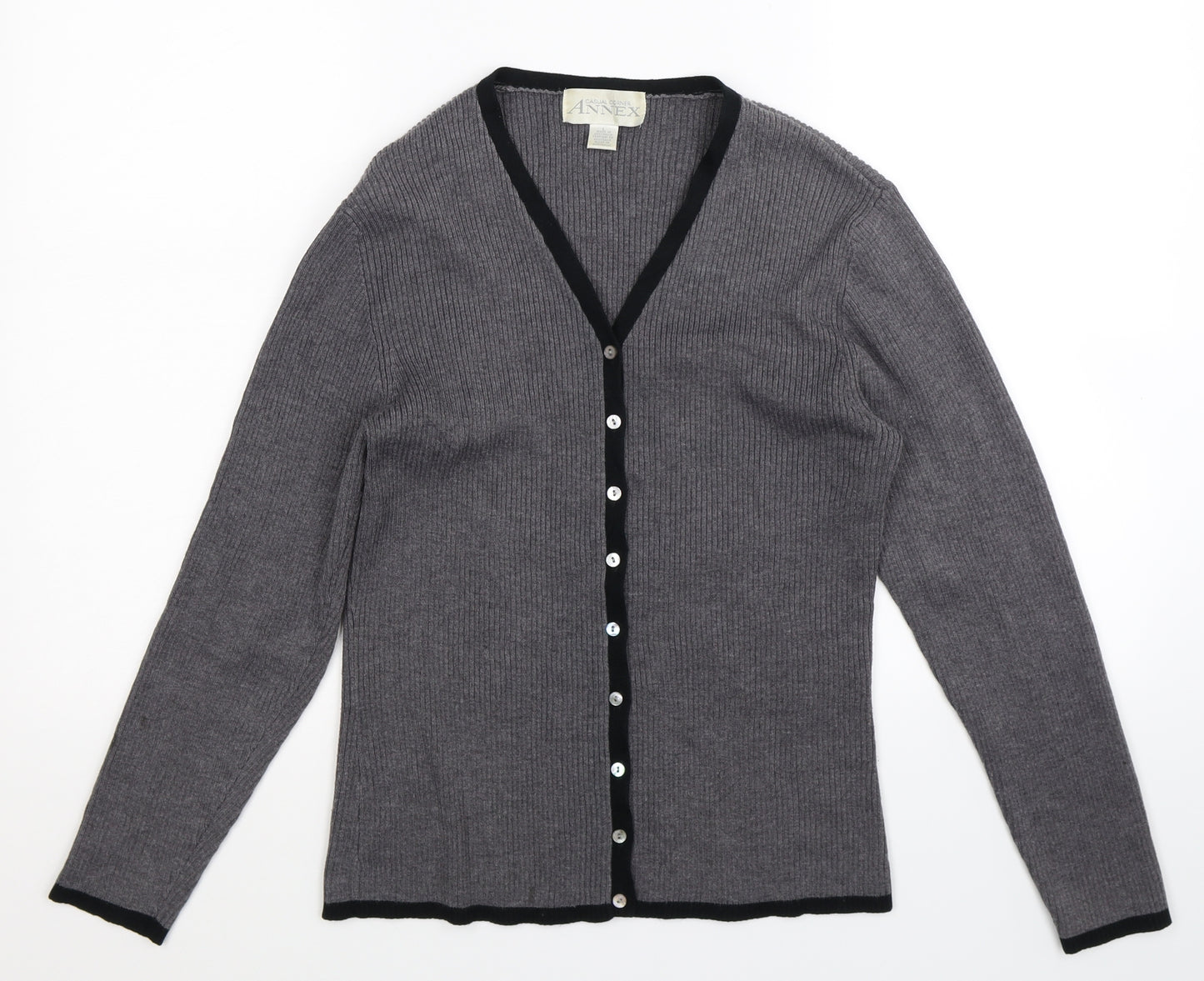 Casual Corner Annex Womens Grey  Knit Cardigan Jumper Size L