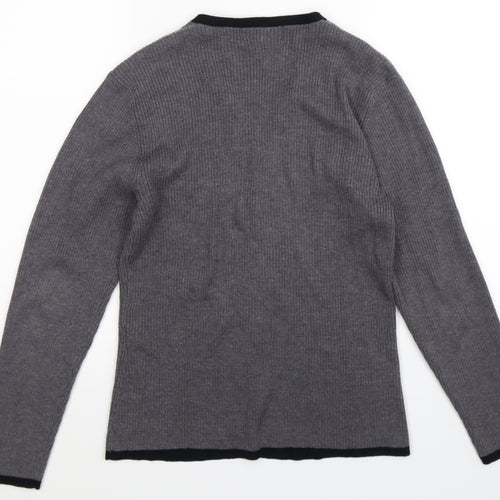 Casual Corner Annex Womens Grey  Knit Cardigan Jumper Size L