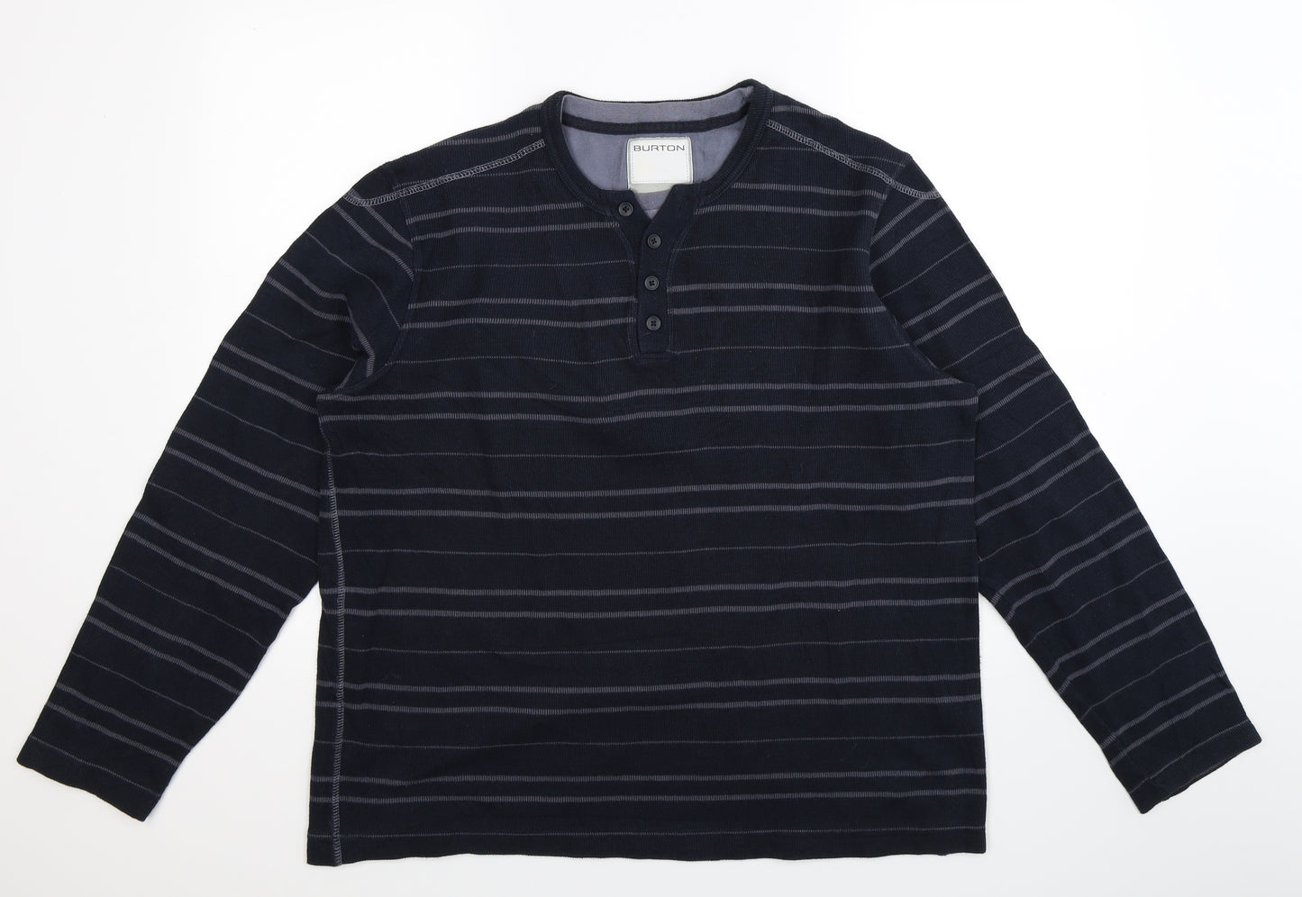 Burton Mens Blue Striped  Pullover Sweatshirt Size L
