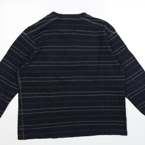 Burton Mens Blue Striped  Pullover Sweatshirt Size L