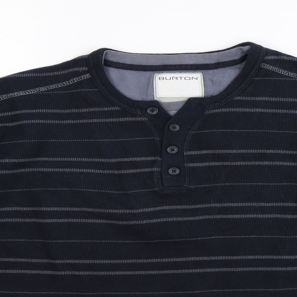 Burton Mens Blue Striped  Pullover Sweatshirt Size L