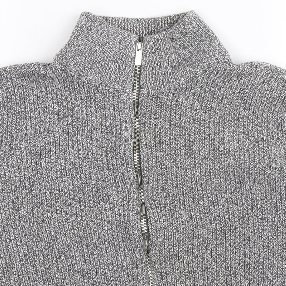 George Mens Grey  Knit Cardigan Jumper Size L