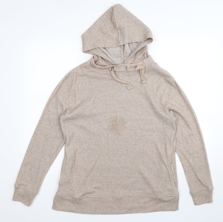 F&F Womens Beige  Knit Pullover Hoodie Size 12