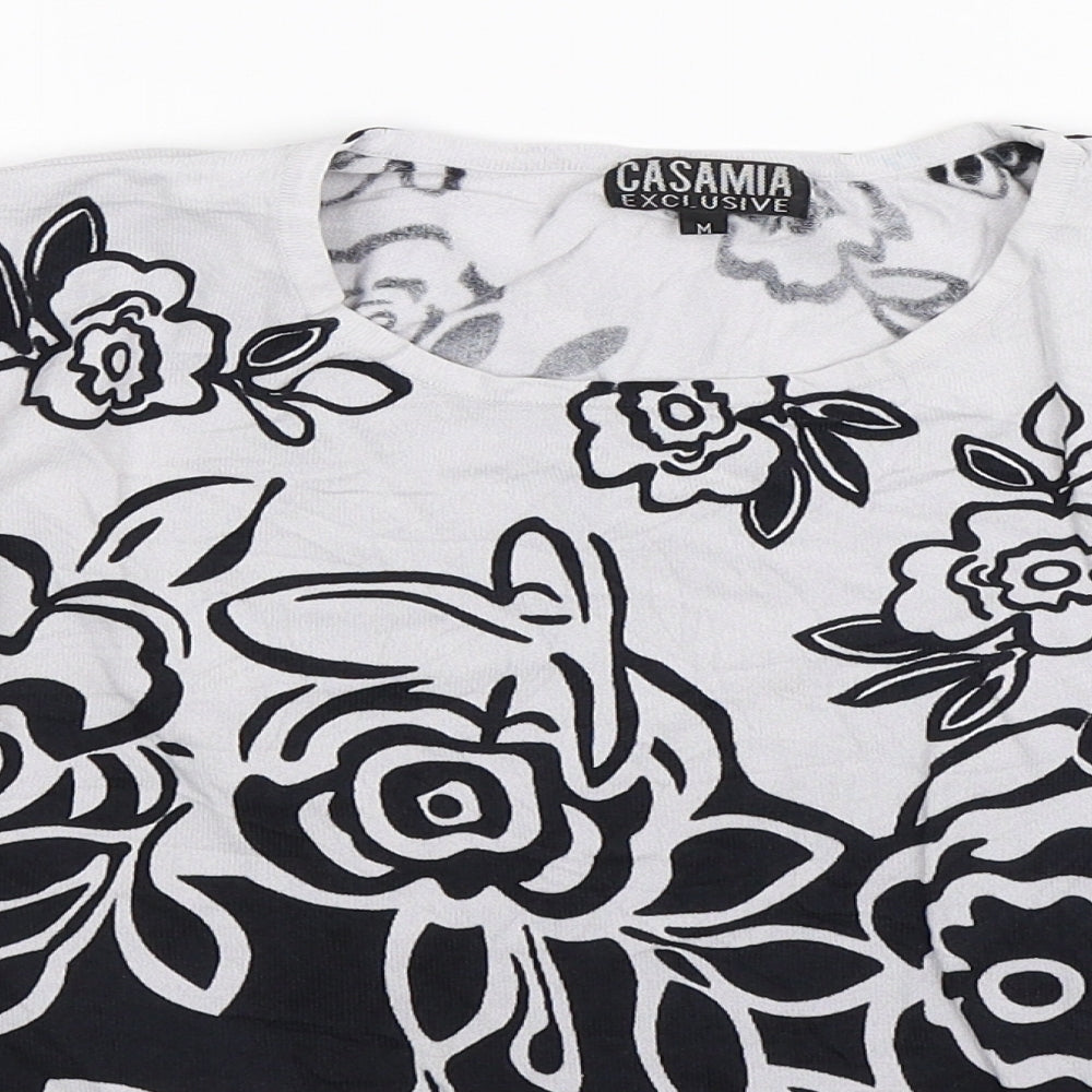 Casamia Womens Multicoloured Floral  Basic T-Shirt Size M