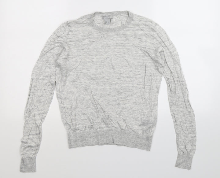 H&M Womens Grey  Knit Pullover Jumper Size M